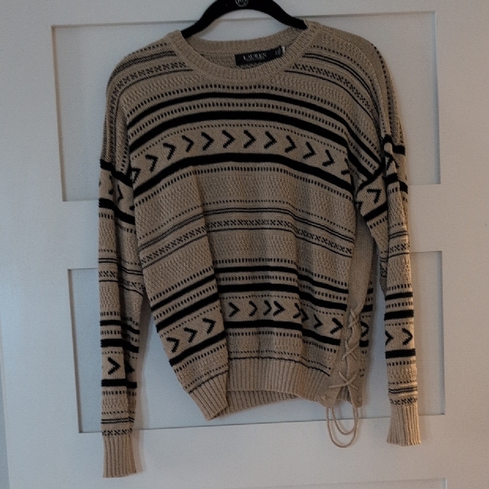 Beige Patterned Women's Sweater